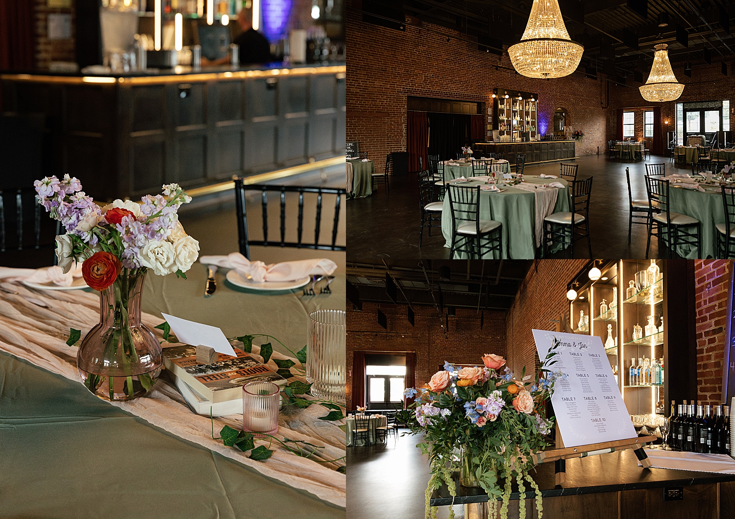 elaborate reception space set up at Union Mills Public House