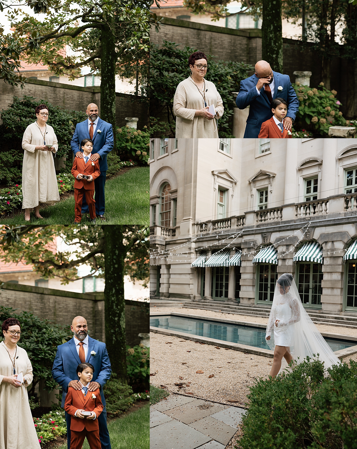 bride approaches her outdoor ceremony by Maryland wedding photographer
