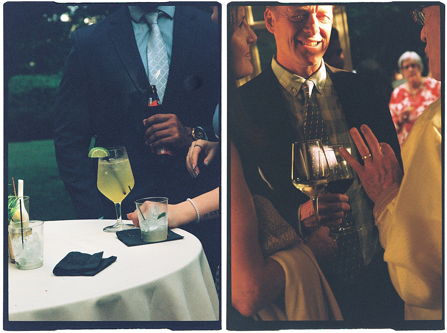 guests drink wine during cocktail hour at The Mansion at Strathmore