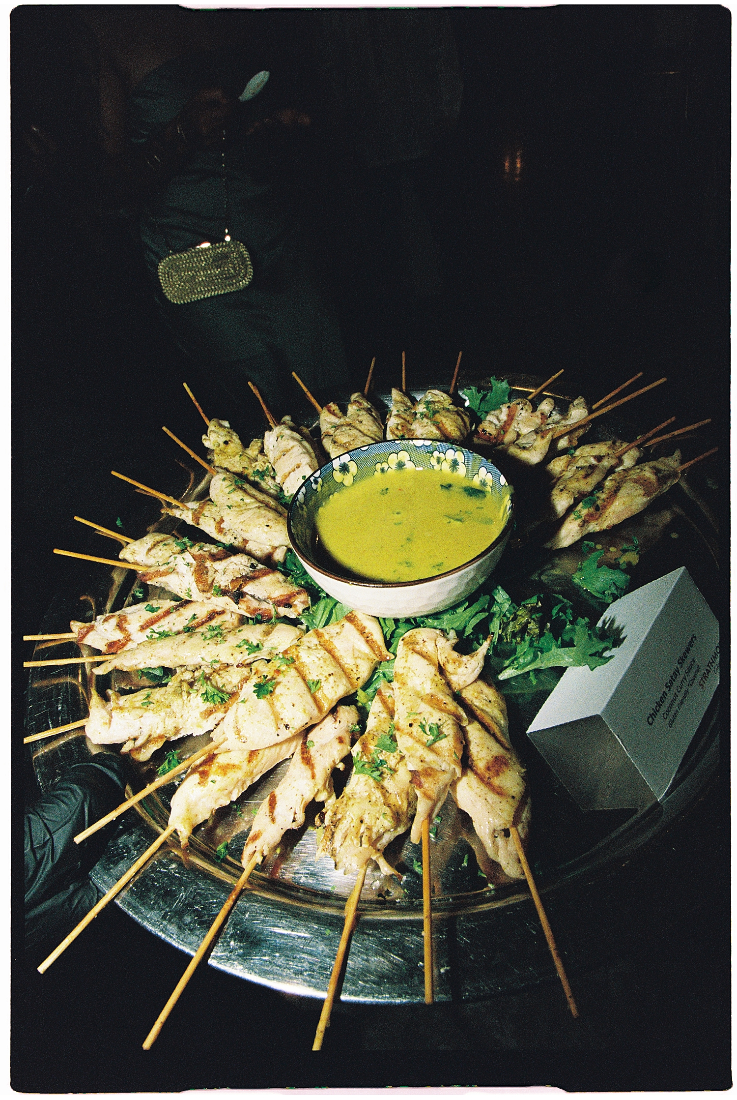 skewers on plate at reception by Sharp Impressions Photography