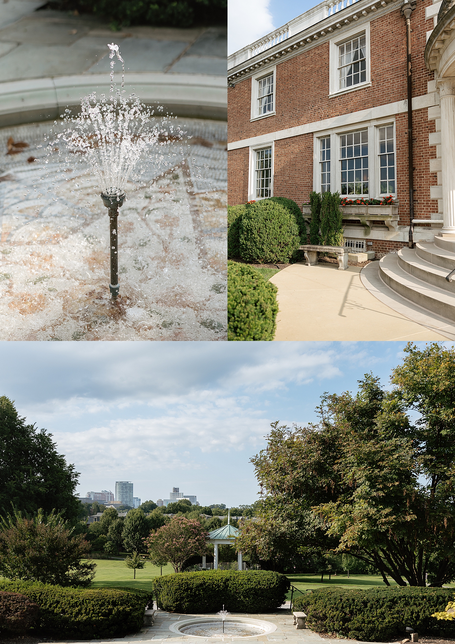 gardens and fountain around The Mansion at Strathmore venue